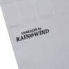 Close view of Rain and Wind embroidery on gray Albino and Preto DCDT kids gi pants