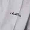 Close view of Rain and Wind embroidery on gray Albino and Preto DCDT kids gi sleeve