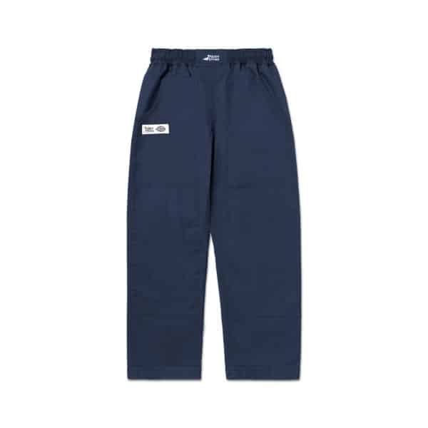 Albino and Preto Dickies wearable gi pants navy front view with elastic waistband pockets and woven logo