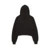 Albino and Preto womens black crop top hoody back view with hood raglan sleeves and cropped hem