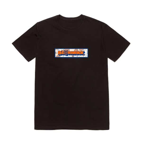 Black Albino and Preto Bearbrick Box Tee front view with centered Bearbrick box logo print