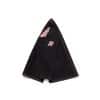 Albino and Preto B111 YBM black gi side view with sleeve embroidery and lapel stitching