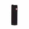 Albino and Preto B111 YBM folded black pants side view with label and hem stitching