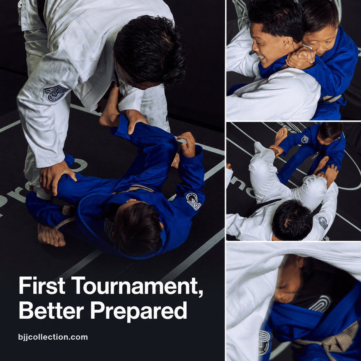 beginner-bjj-competition-albino-preto-gi-blog Beginner BJJ competition preparation with folded Albino & Preto gi, belt, notebook, and water bottle