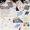 Albino and Preto B108 Stained Glass Kimono collage showing white gi, pants, patches, yoke, and release details