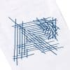 AP B108 pants blue line embroidery close-up on white cotton fabric