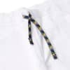 AP B108 pants dual color drawstring close-up on white cotton waist