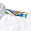 AP B108 white kimono shoulder patch with multicolor stained glass design
